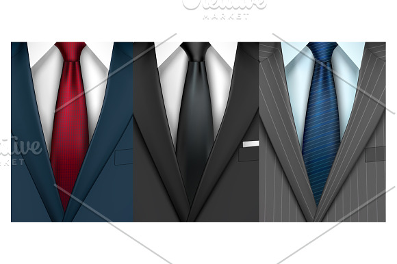 Realistic Male Suit Set in Illustrations - product preview 4
