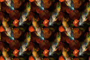 Watercolor feather seamless pattern