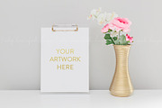 Styled Clipboard Florals Stock Image
