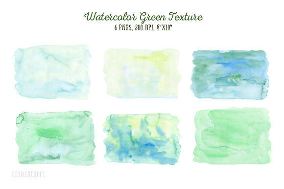 Watercolor Green Texture in Textures - product preview 1