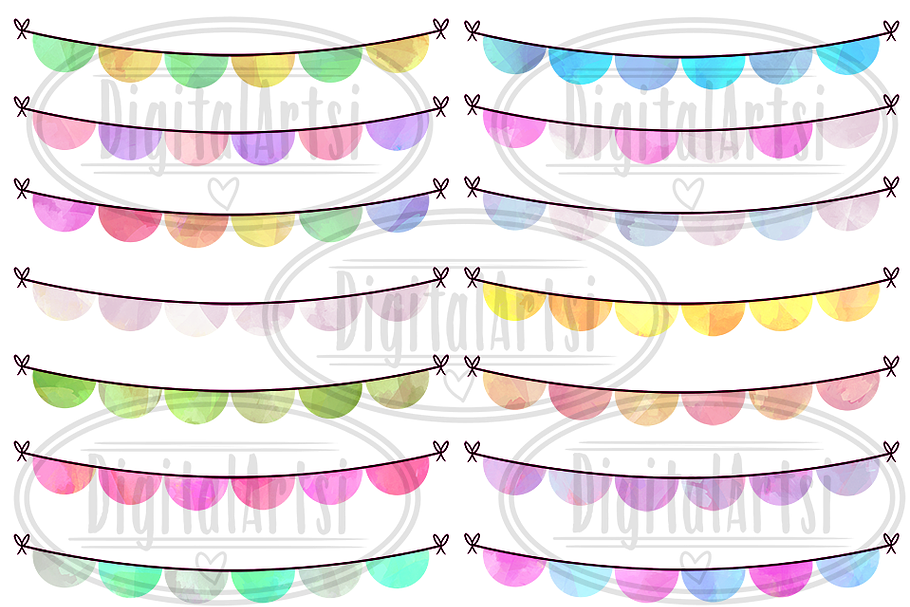 Pastel Bunting Clipart