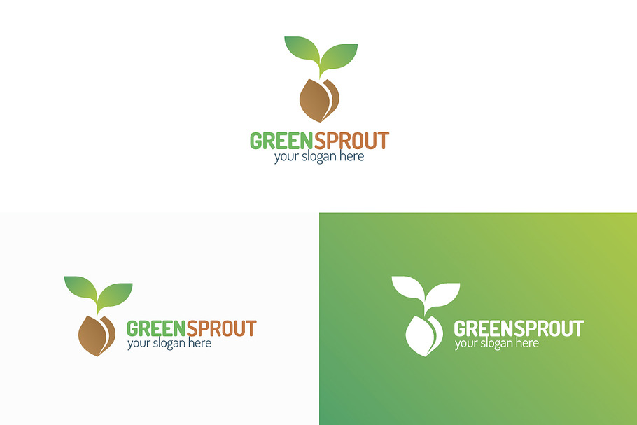 Green sprout logo | Creative Logo Templates ~ Creative Market