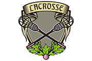 Crossed Lacrosse Stick Coat of Arms 