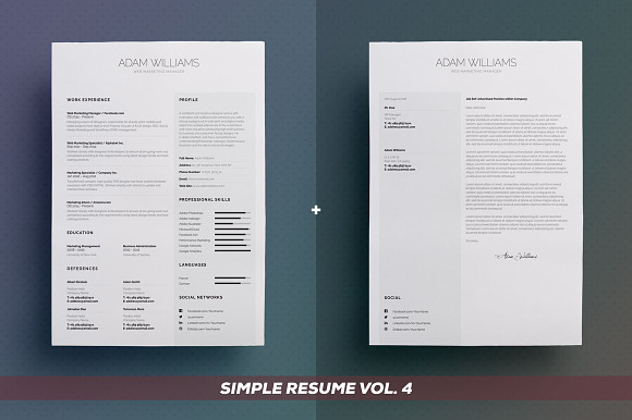 Simple Resume/Cv - Bundle Volume 2 in Resume Templates - product preview 1