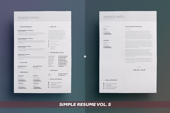 Simple Resume/Cv - Bundle Volume 2 in Resume Templates - product preview 2