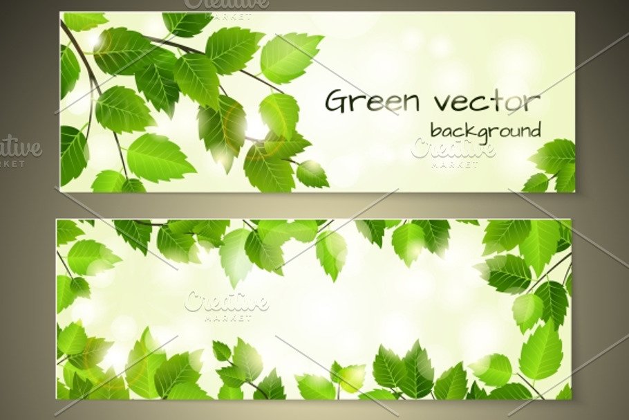 Green leaves banners in Product Mockups - product preview 8