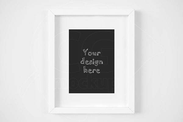 White matted frame 5x7 inch mockup
