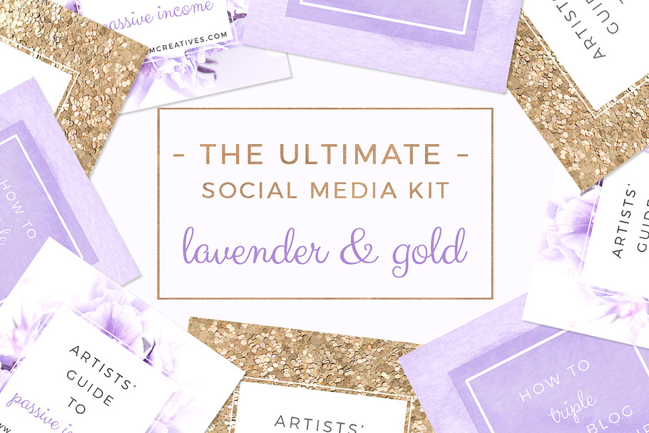 Lavender Gold Social Media Templates