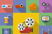 Set of 13 Cinema, Movie icons.