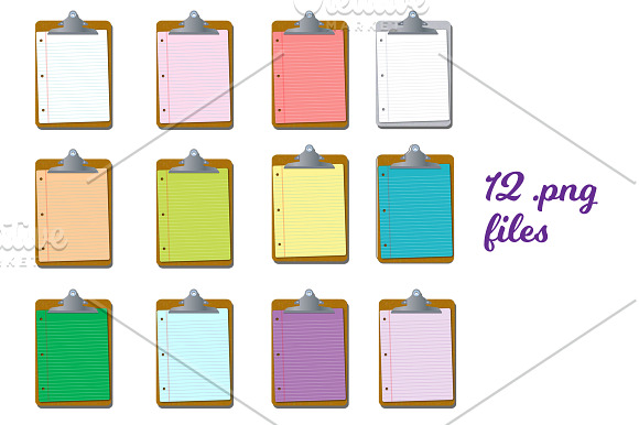 clipboard clipart & digital paper in Illustrations - product preview 1