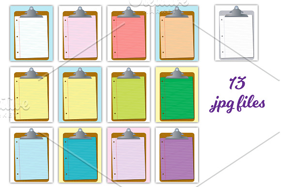 clipboard clipart & digital paper in Illustrations - product preview 2