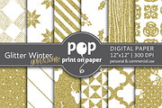 Glitter Winter Gold - Digital Paper
