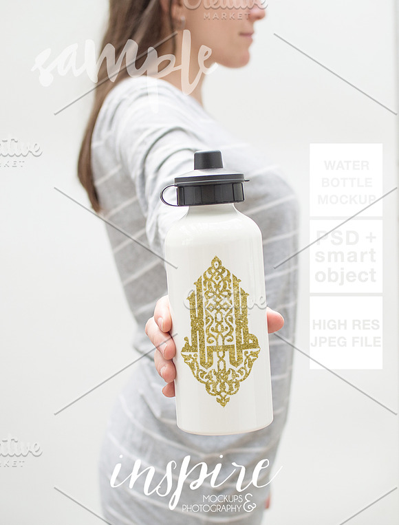 Water Bottle Mockup PSD in Product Mockups - product preview 1