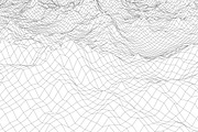 wireframe landscape with mountains