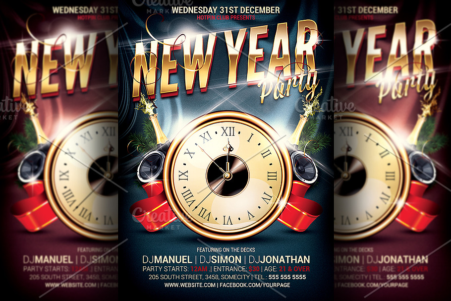 New Years Eve Party Flyer Template in Flyer Templates - product preview 8