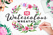 10 Watercolour Wreaths & BONUS File