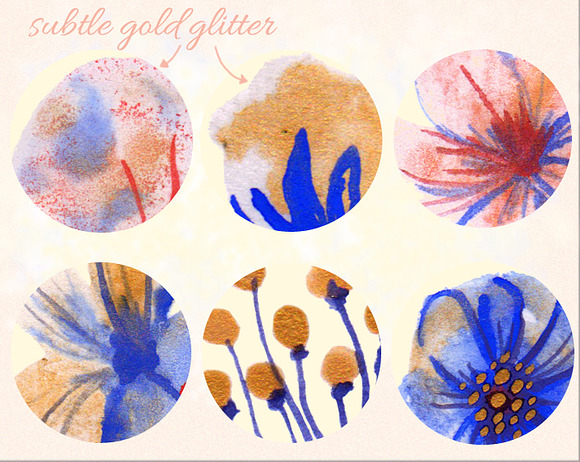Subtle Gold Flowers & Leaves in Objects - product preview 3