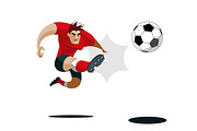 Soccer Player Kicking Ball.