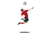 Soccer Player Kicking Ball 