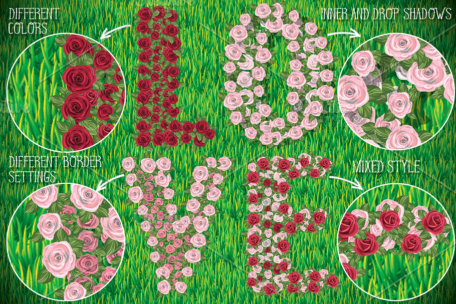 Flowers. Vector Graphic Styles in Photoshop Layer Styles - product preview 8