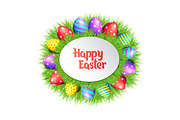 Happy Easter eggs frame.