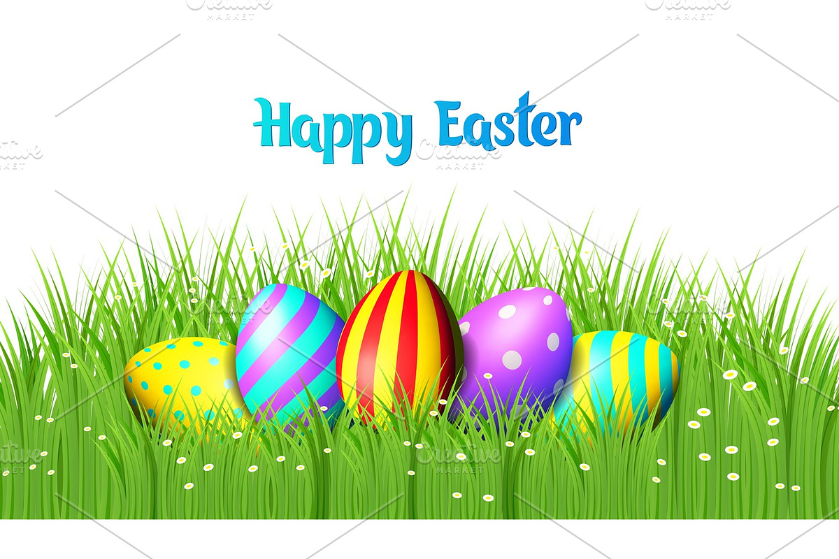 Easter eggs on white background. in Illustrations - product preview 8