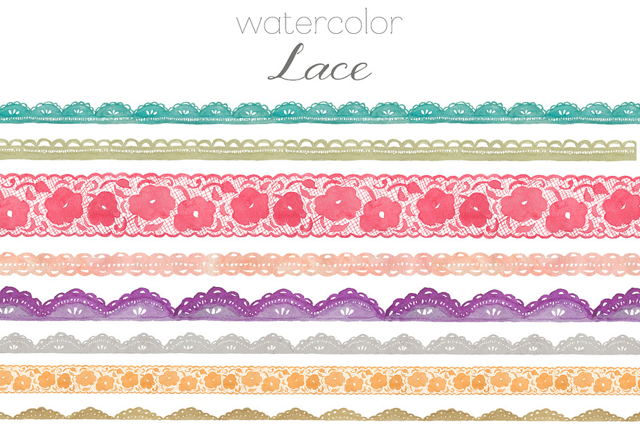 Watercolor Lace Clip Art in Illustrations - product preview 8
