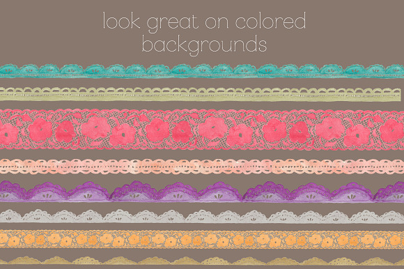 Watercolor Lace Clip Art in Illustrations - product preview 1