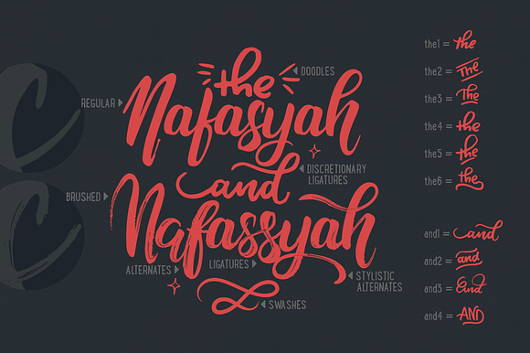 Nafasyah - Brushed Font Duo in Brush Fonts - product preview 6