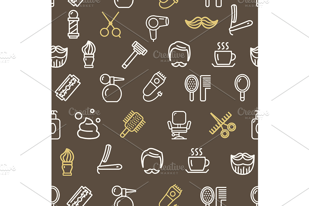 Barber Shop Pattern Background. in Patterns - product preview 8