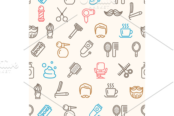 Barber Shop Pattern Background. in Patterns - product preview 1