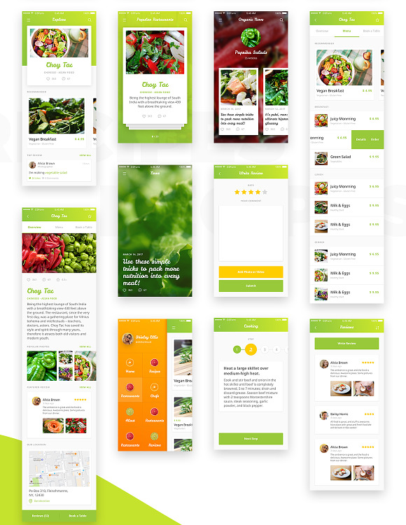 Organic Food UI Kit - 4 in 1 in UI Kits and Libraries - product preview 7
