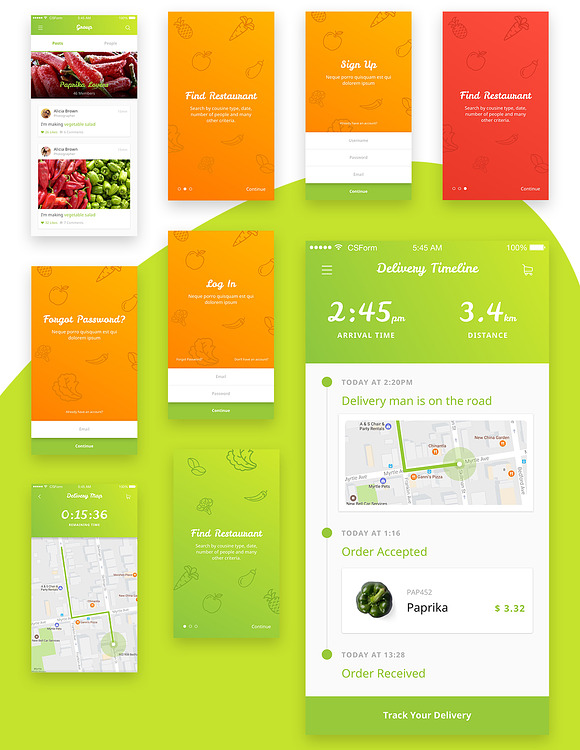 Organic Food UI Kit - 4 in 1 in UI Kits and Libraries - product preview 9