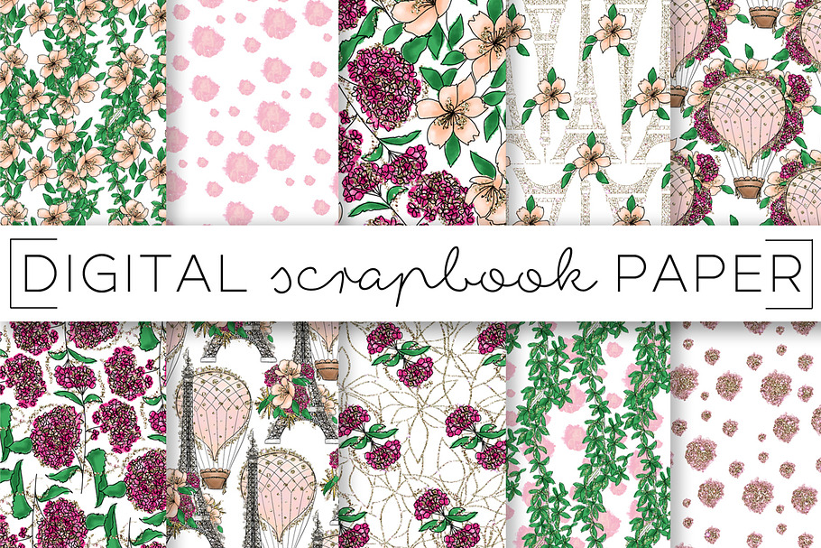 Pink Peach Paris Digital Papers in Patterns - product preview 8