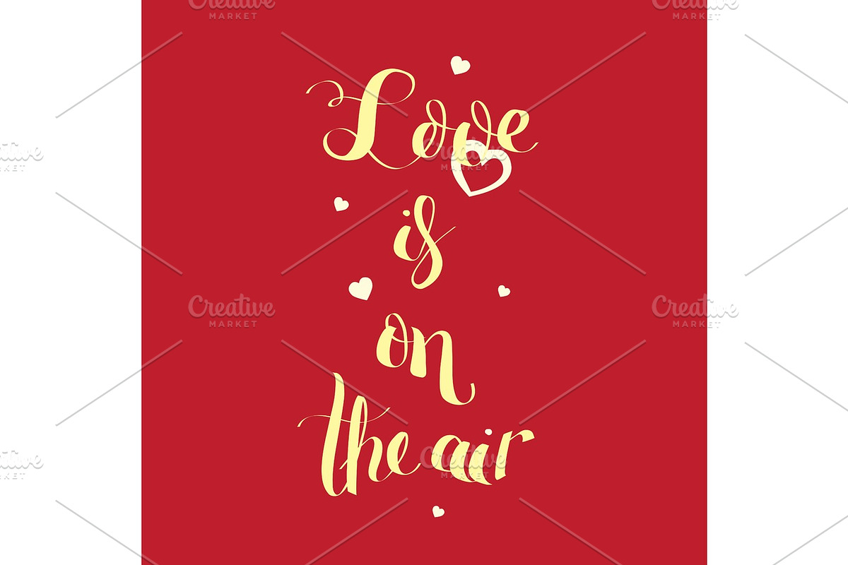 Love in on the air. typography brush lettering in Illustrations - product preview 8