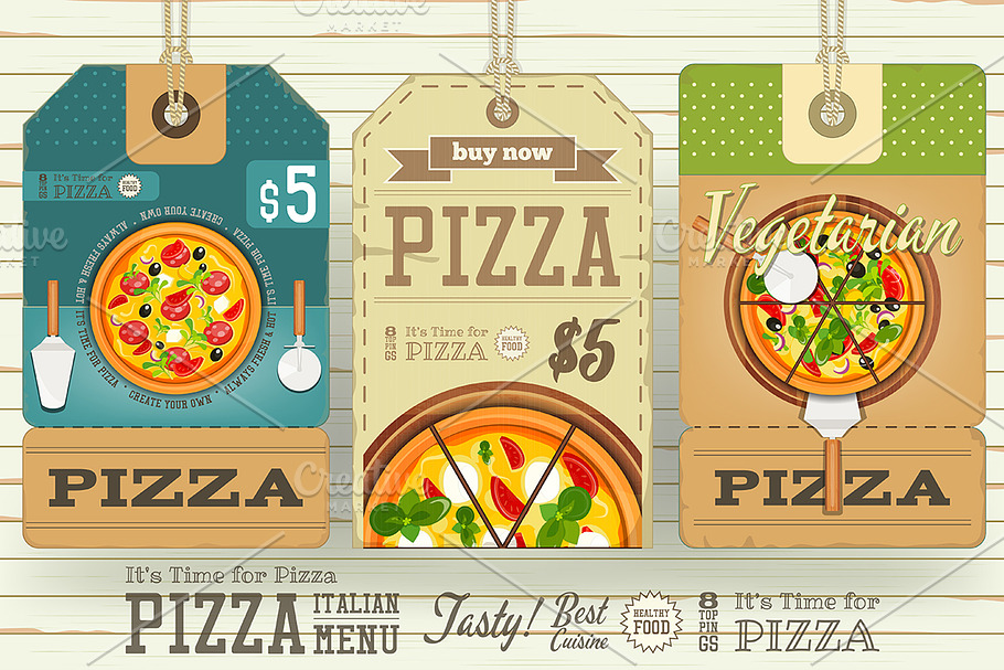 Pizza Price Tags in Illustrations - product preview 8