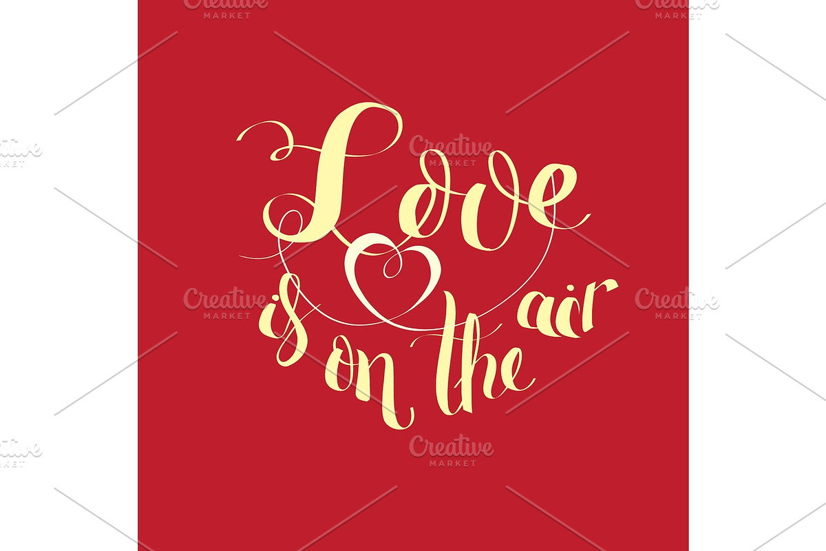 Love in on the air. typography brush lettering in Illustrations - product preview 8