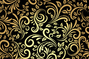 golden floral seamless pattern