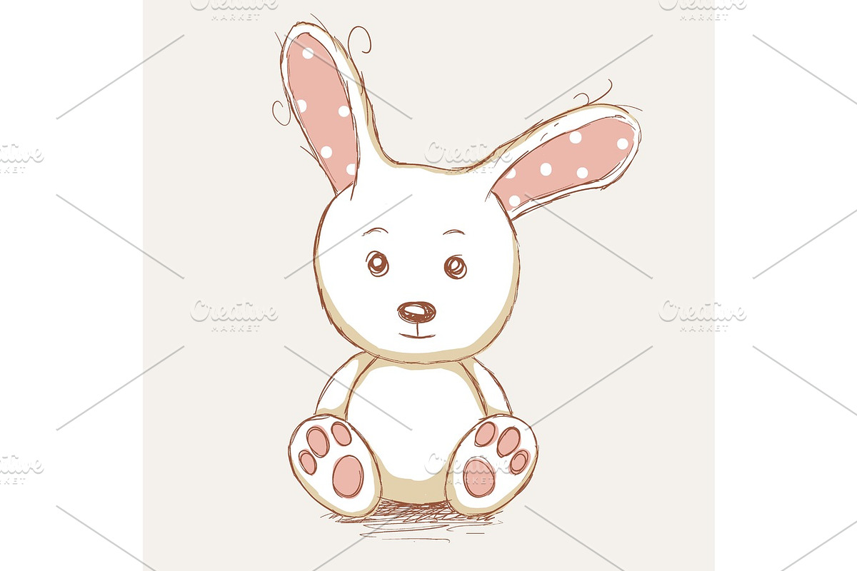 Cute toy rabbit in Illustrations - product preview 8