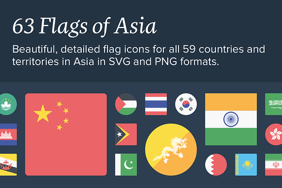 The Flags of Asia Icon Set in Flag Icons - product preview 4