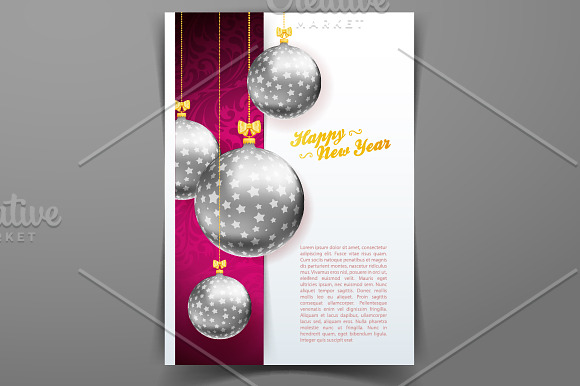 Xmas balls in Flyer Templates - product preview 3