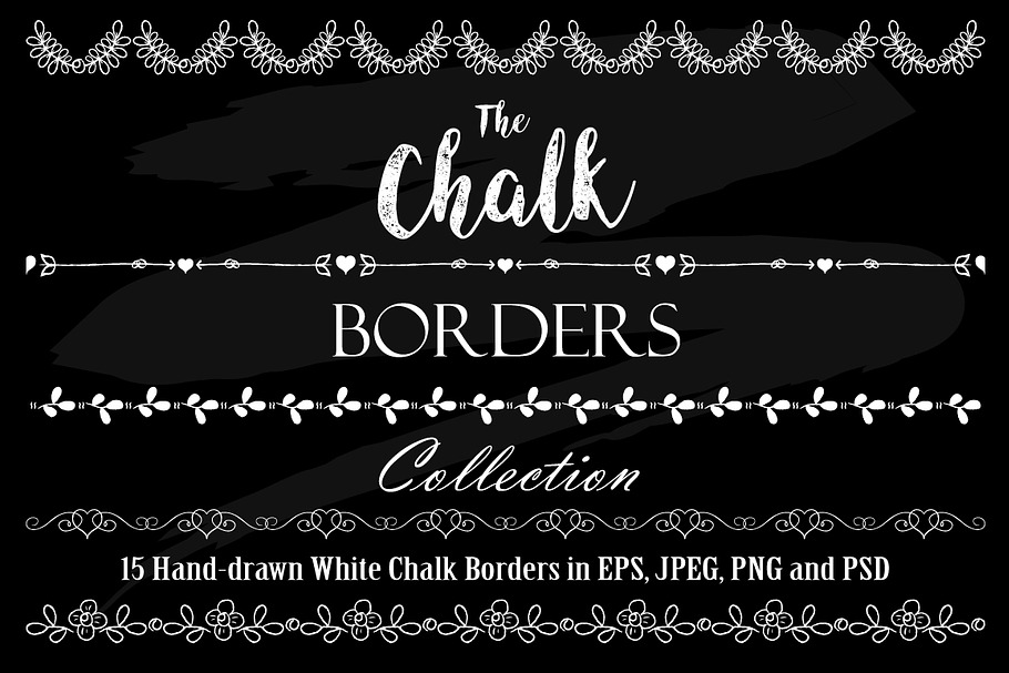 White Chalk Borders Collection in Illustrations - product preview 8