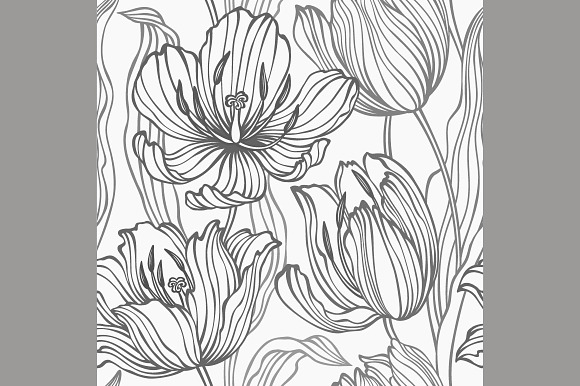 anemones and tulips in Patterns - product preview 2