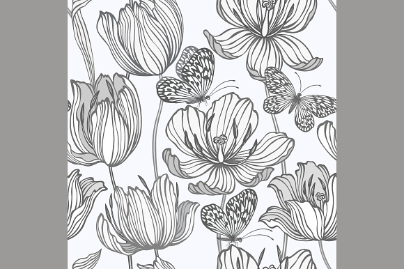 anemones and tulips in Patterns - product preview 3