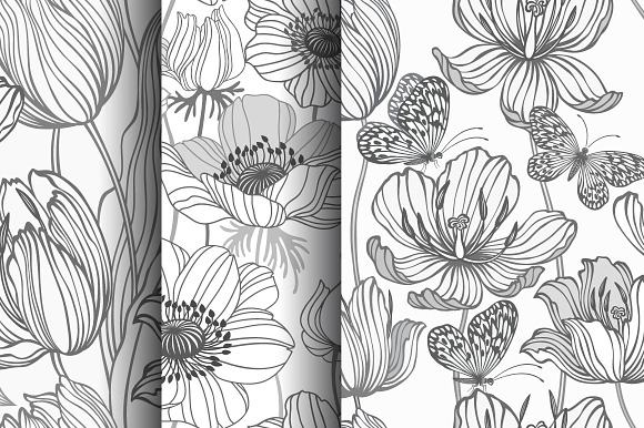 anemones and tulips in Patterns - product preview 5