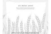 Horizontal agriculture poster with wheat branches