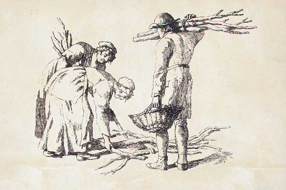 19th Century Etchings Rustic Figures in Illustrations - product preview 2