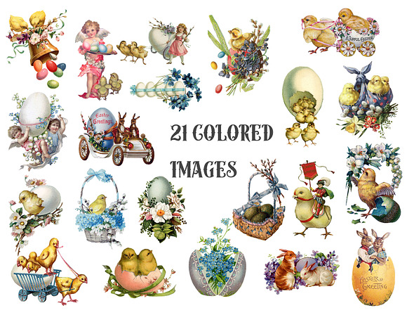 Vintage Easter Clipart in Illustrations - product preview 1