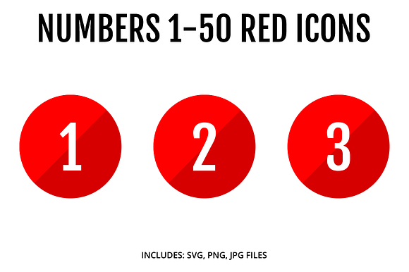 Red Number Icons - Sleek in Number Icons - product preview 1