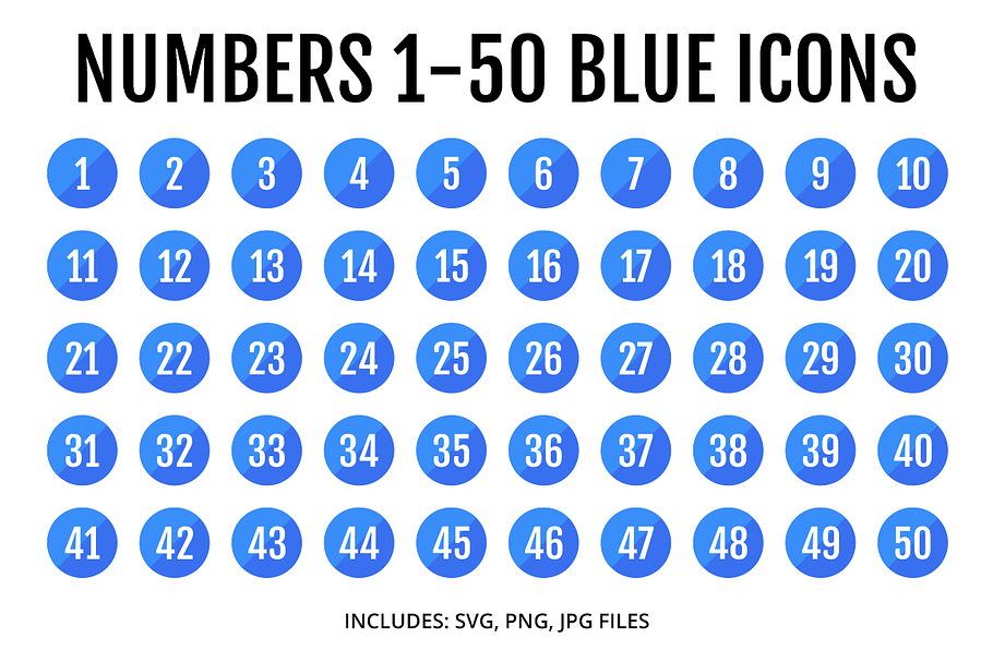 Blue Sleek Number Icons in Number Icons - product preview 8